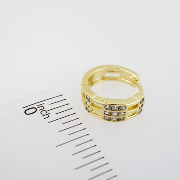 Arete de Acero Bañado en Oro 14k - EA258 - Imagen 3