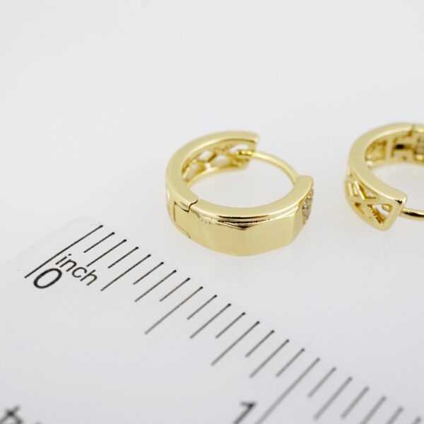 Arete de Acero Bañado en Oro 14k - EA225 - Imagen 3