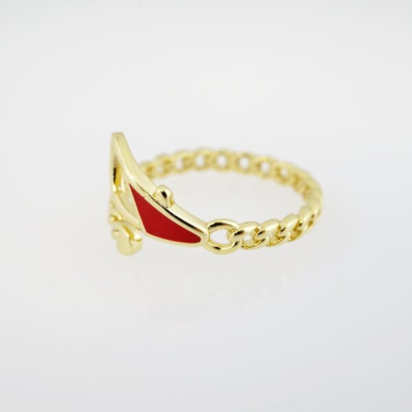 Anillo de Acero Inoxidable Bañado en Oro 14k - RG026 - Imagen 2