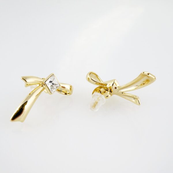 Arete de Acero Bañado en Oro 14k - EA407 - Imagen 2