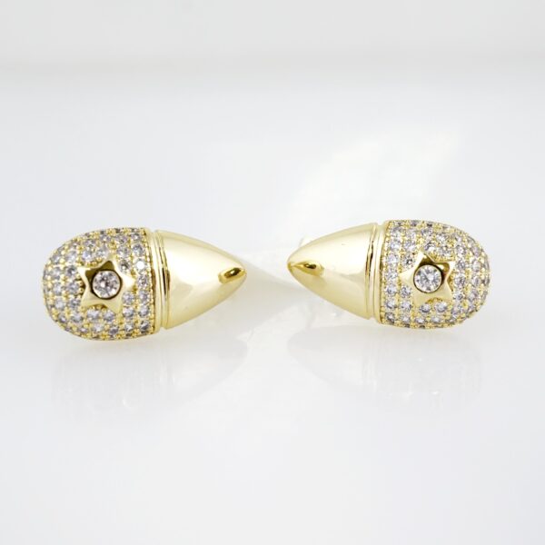 Arete de Acero Bañado en Oro 14k - EA399