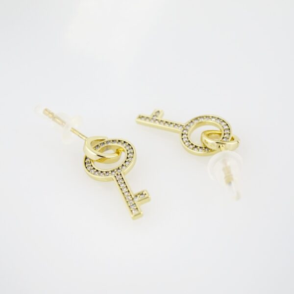 Arete de Acero Bañado en Oro 14k - EA143 - Imagen 2
