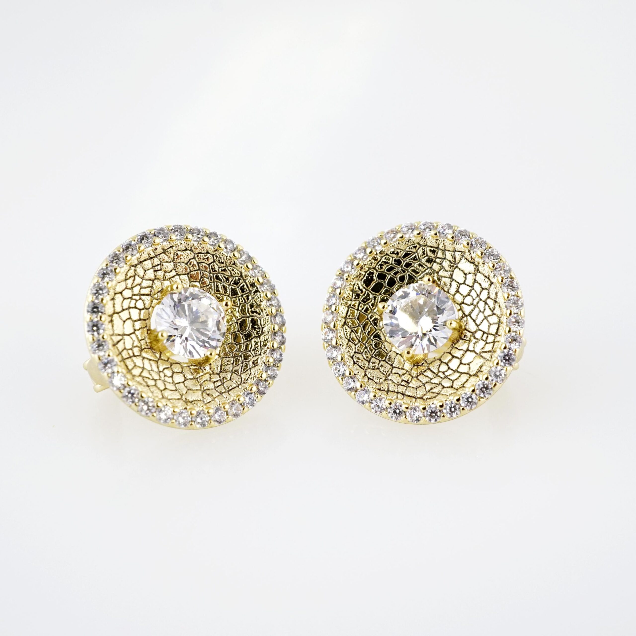 Arete de Acero Bañado en Oro 14k - EA350