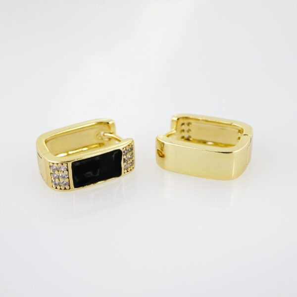 Arete de Acero Bañado en Oro 14k - EA349 - Imagen 2