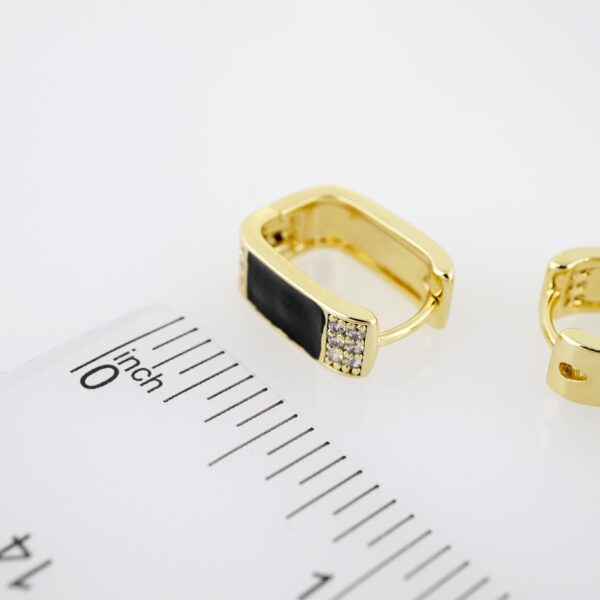 Arete de Acero Bañado en Oro 14k - EA349 - Imagen 3