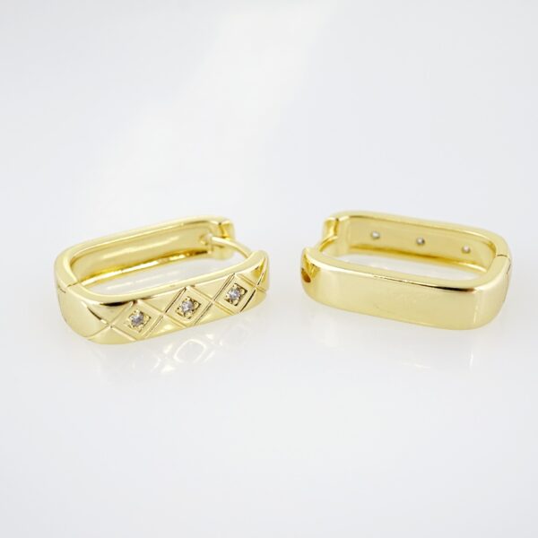 Arete de Acero Bañado en Oro 14k - EA348 - Imagen 2