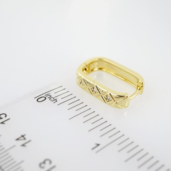 Arete de Acero Bañado en Oro 14k - EA348 - Imagen 3