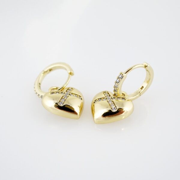Arete de Acero Bañado en Oro 14k - EA347