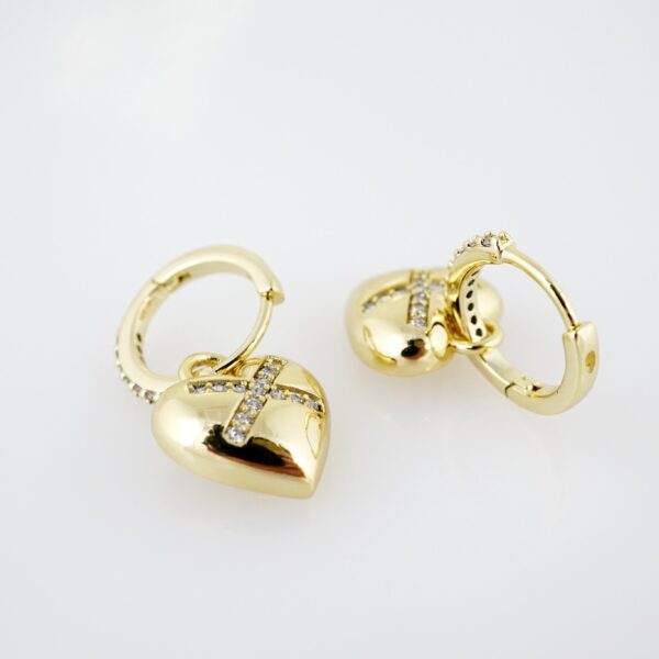 Arete de Acero Bañado en Oro 14k - EA347 - Imagen 2