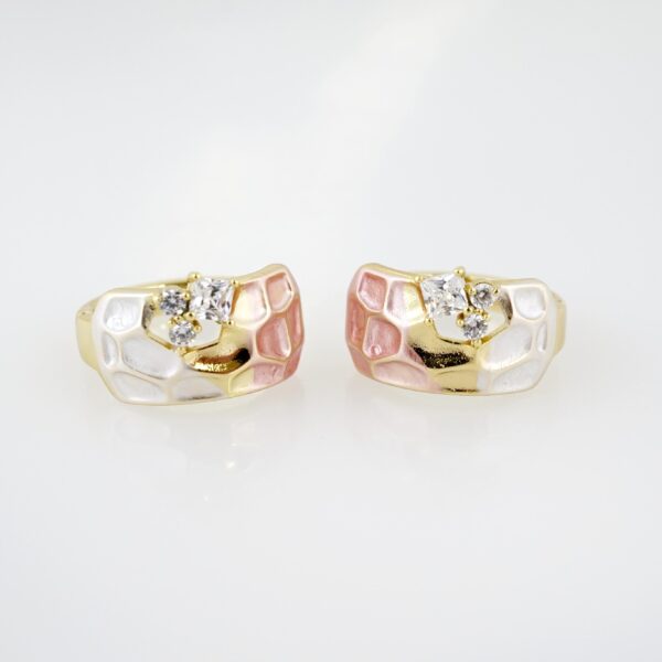 Arete de Acero Bañado en Oro 14k - EA344