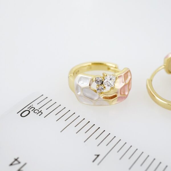 Arete de Acero Bañado en Oro 14k - EA344 - Imagen 3