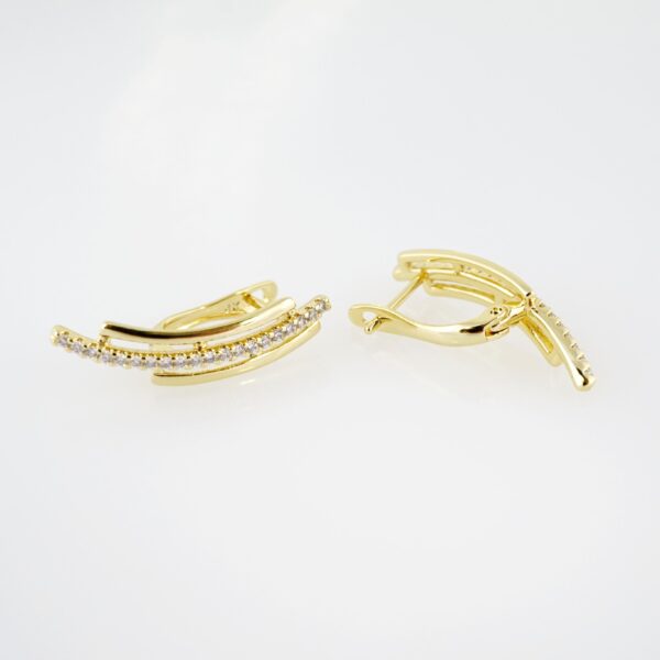Arete de Acero Bañado en Oro 14k - EA342 - Imagen 2