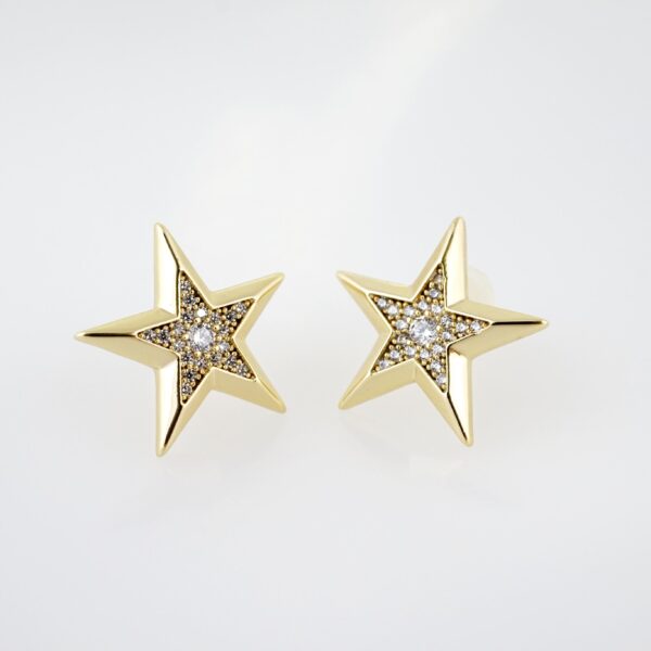 Arete de Acero Bañado en Oro 14k - EA341