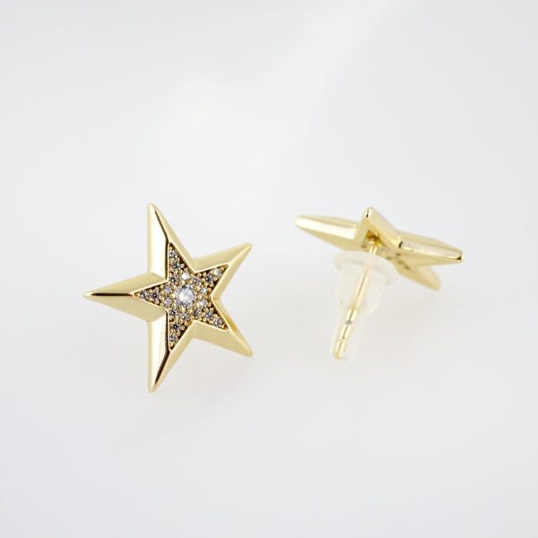 Arete de Acero Bañado en Oro 14k - EA341 - Imagen 2