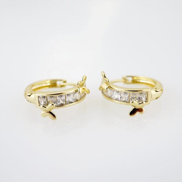 Arete de Acero Bañado en Oro 14k - EA255