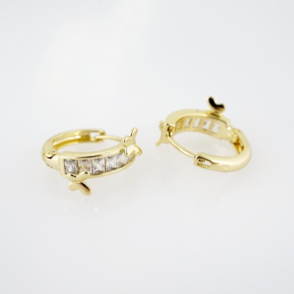 Arete de Acero Bañado en Oro 14k - EA255 - Imagen 2