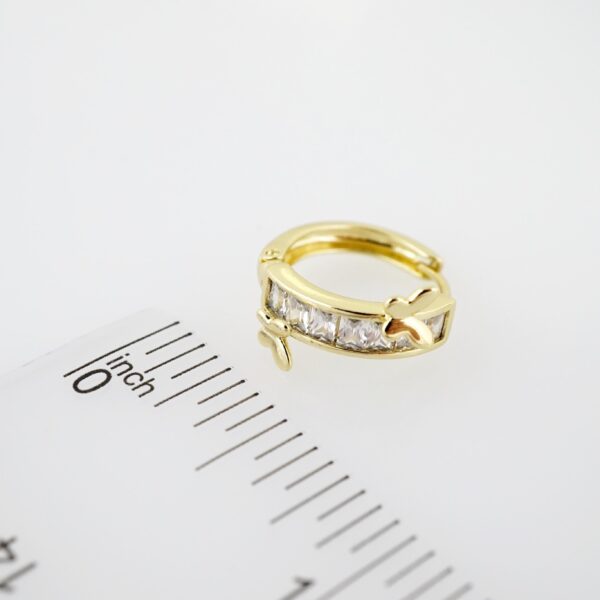 Arete de Acero Bañado en Oro 14k - EA255 - Imagen 3