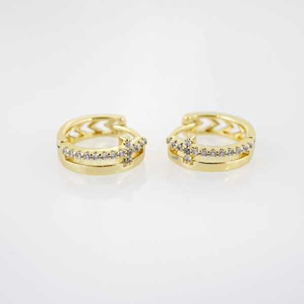 Arete de Acero Bañado en Oro 14k - EA247