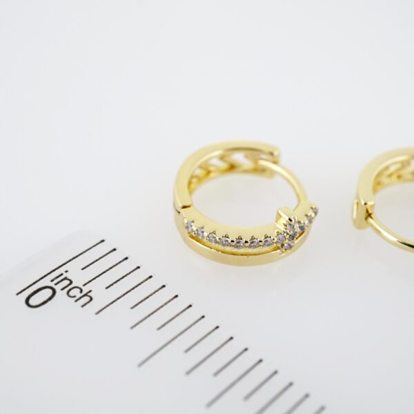 Arete de Acero Bañado en Oro 14k - EA247 - Imagen 3