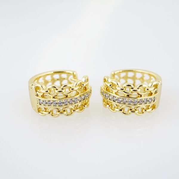 Arete de Acero Bañado en Oro 14k - EA276