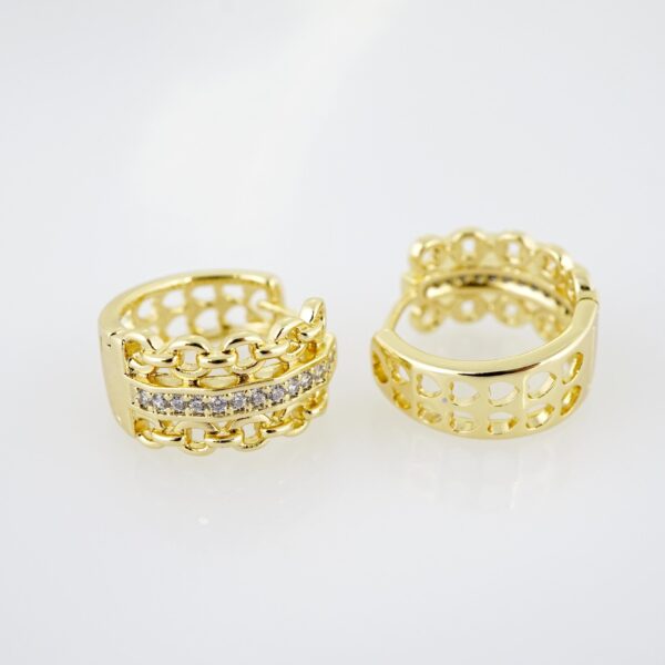 Arete de Acero Bañado en Oro 14k - EA276 - Imagen 2