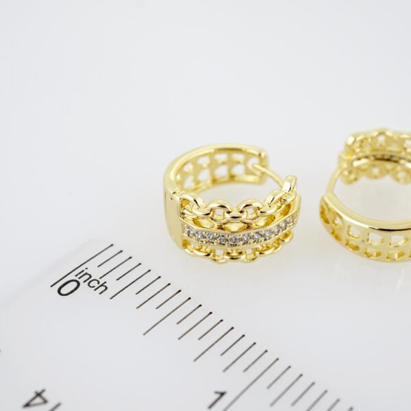 Arete de Acero Bañado en Oro 14k - EA276 - Imagen 3