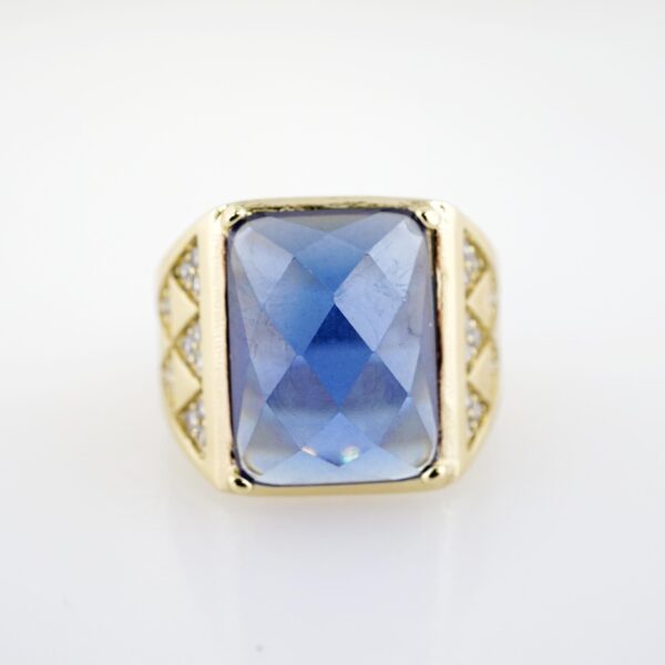 Anillo de Acero Inoxidable Bañado en Oro 14k - RG035