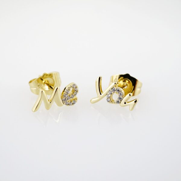 Arete de Acero Bañado en Oro 14k - EA251