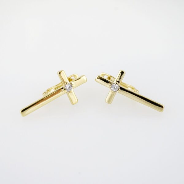 Arete de Acero Bañado en Oro 14k - EA358