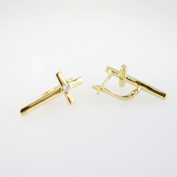 Arete de Acero Bañado en Oro 14k - EA358 - Imagen 2