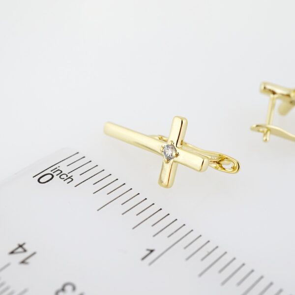 Arete de Acero Bañado en Oro 14k - EA358 - Imagen 3