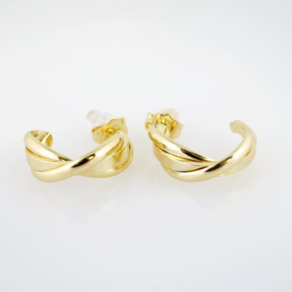 Arete de Acero Bañado en Oro 14k - EA357