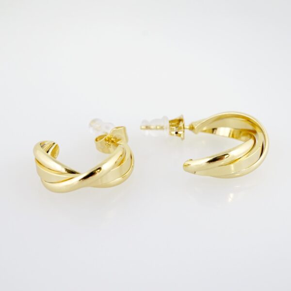 Arete de Acero Bañado en Oro 14k - EA357 - Imagen 2
