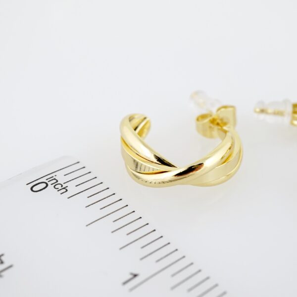 Arete de Acero Bañado en Oro 14k - EA357 - Imagen 3