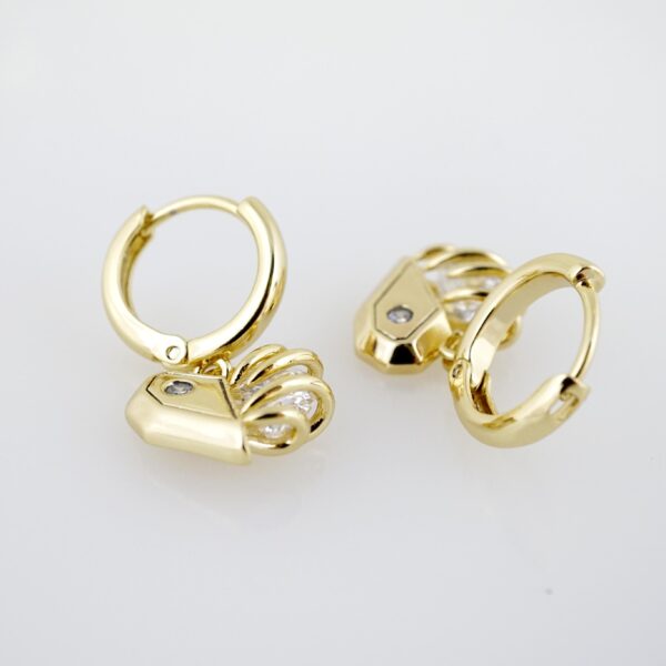 Arete de Acero Bañado en Oro 14k - EA331 - Imagen 2