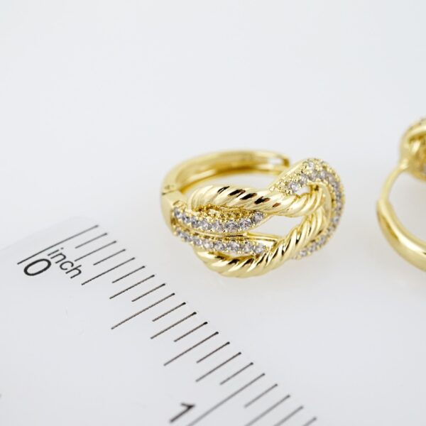 Arete de Acero Bañado en Oro 14k - EA337 - Imagen 3