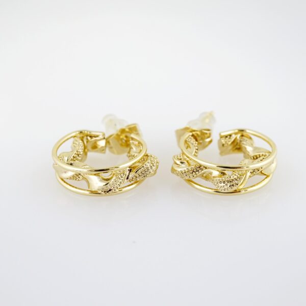 Arete de Acero Bañado en Oro 14k - EA339