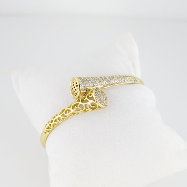 Pulso de Acero Bañado en Oro 14k - BA045 - Imagen 2