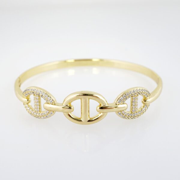 Pulso de Acero Bañado en Oro 14k - BA046