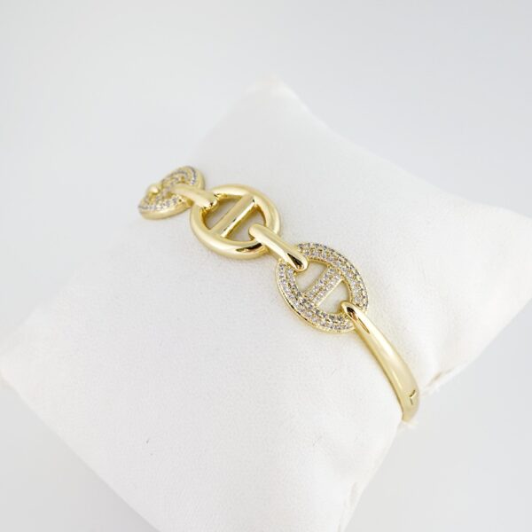 Pulso de Acero Bañado en Oro 14k - BA046 - Imagen 2