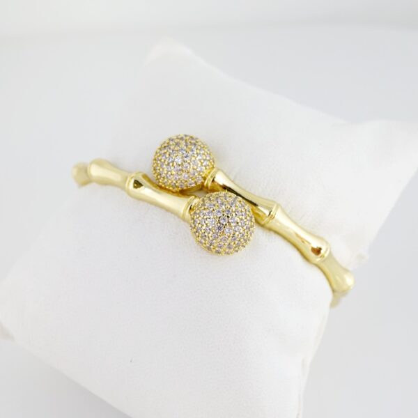 Pulso de Acero Bañado en Oro 14k - BA047 - Imagen 2