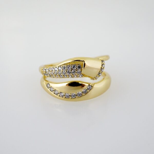 Anillo de Acero Inoxidable Bañado en Oro 14k - RG046