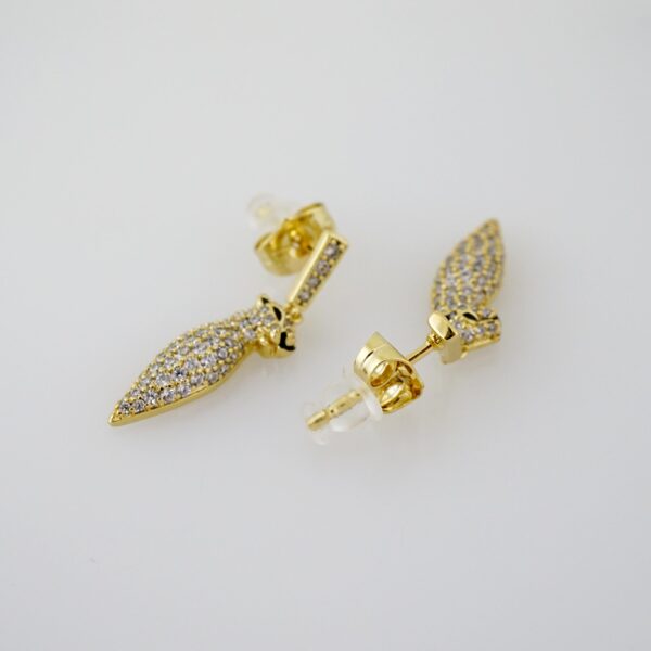 Arete de Acero Bañado en Oro 14k - EA370 - Imagen 2