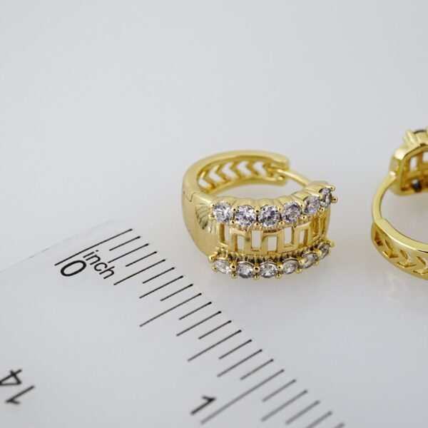 Arete de Acero Bañado en Oro 14k - EA372 - Imagen 3