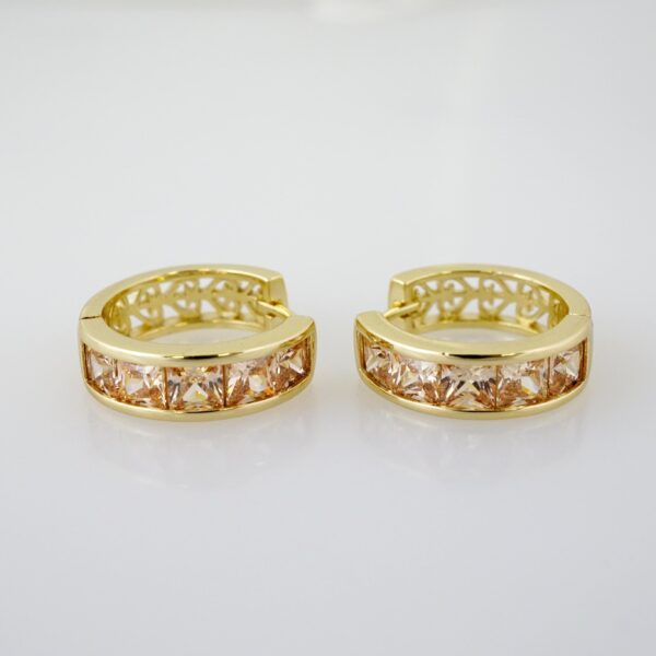 Arete de Acero Bañado en Oro 14k - EA373