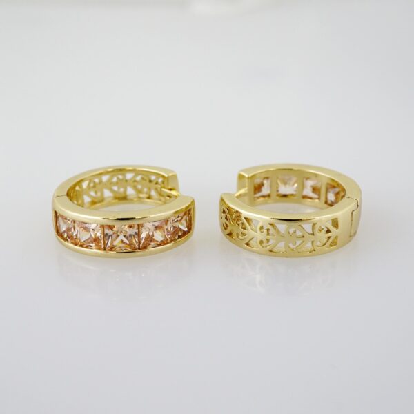 Arete de Acero Bañado en Oro 14k - EA373 - Imagen 2