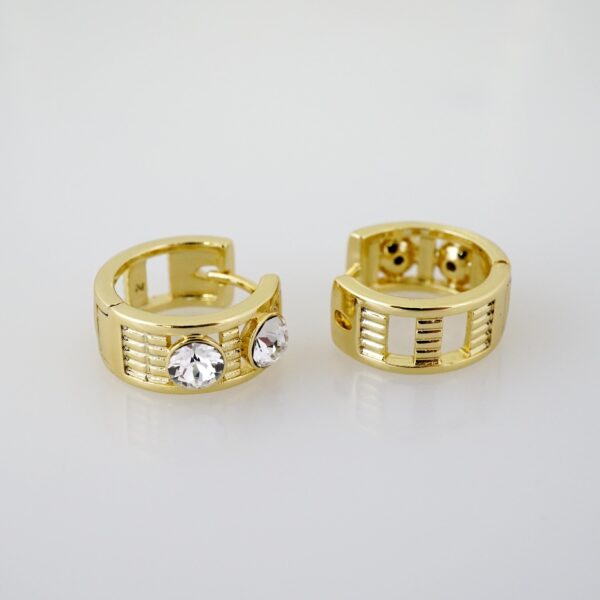 Arete de Acero Bañado en Oro 14k - EA375 - Imagen 2