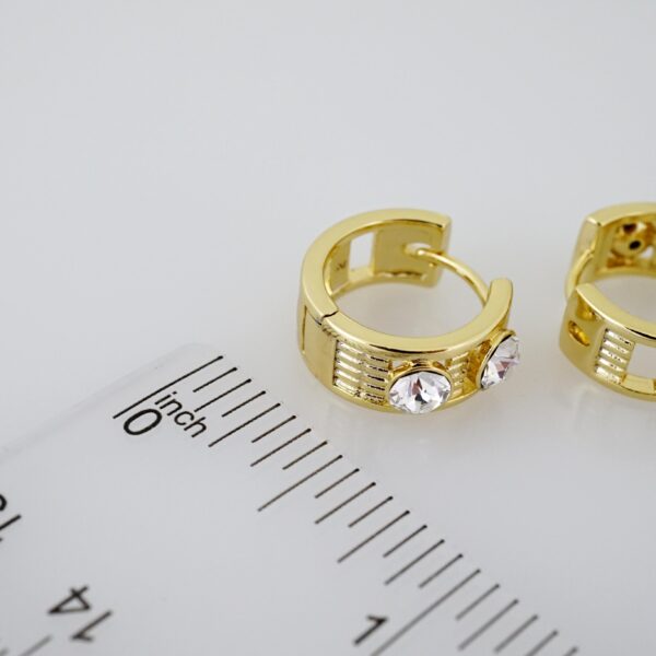 Arete de Acero Bañado en Oro 14k - EA375 - Imagen 3