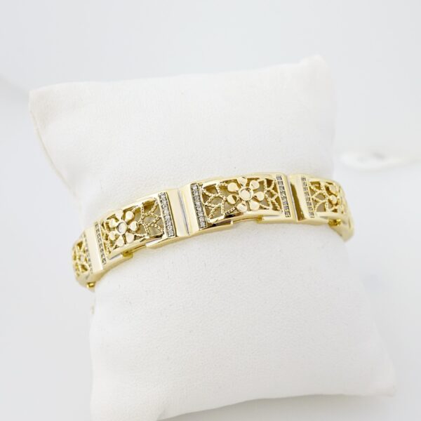 Pulso de Acero Bañado en Oro 14k - BA076 - Imagen 2
