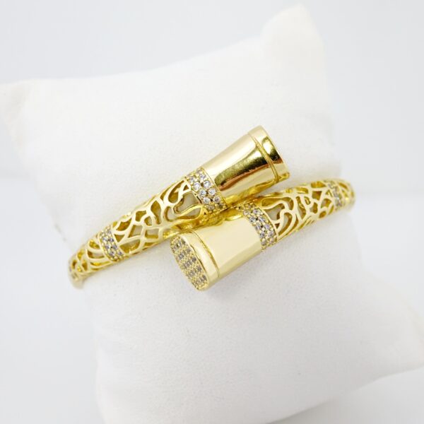 Pulso de Acero Bañado en Oro 14k - BA069 - Imagen 2